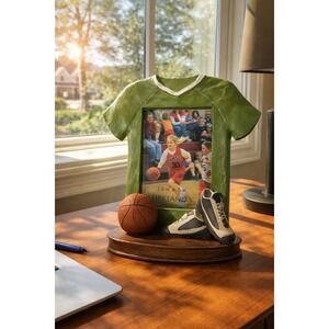 Kirkland's Basketball Jersey Picture Frame Green Sports Decor Resin cottage